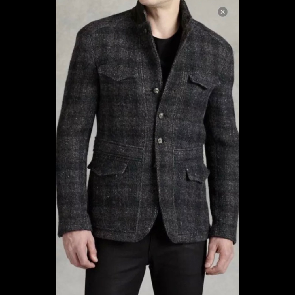 John Varvatos Collection Alpaca Plaid Jacket Size Eu48 Usa 38 Brand New
